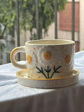 Yellow Sunflower Mug and Plate
