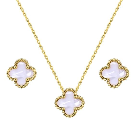 Clover Necklace with Earring