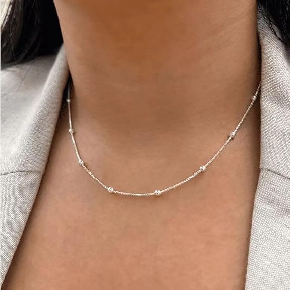 Anti-Tarnish Beaded Chain Necklace