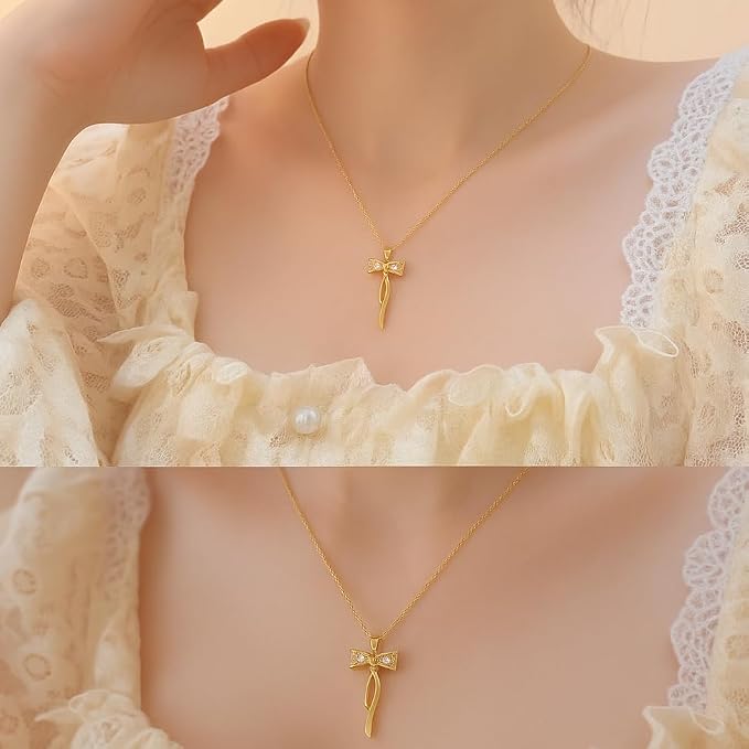 Korean Minimalist Bow Necklace