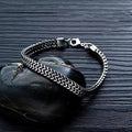 Braided Double Row Stainless Steel Bracelet