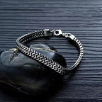 Braided Double Row Stainless Steel Bracelet