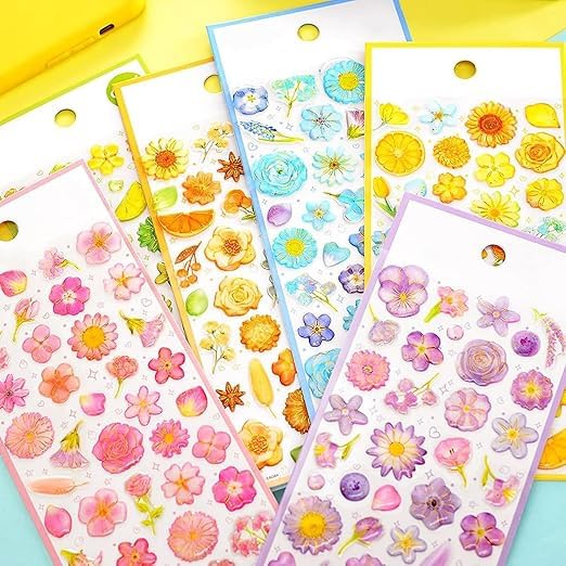 3D Puffy Floral Stickers