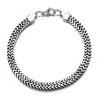 Braided Double Row Stainless Steel Bracelet
