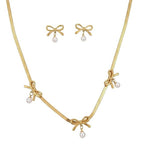 Elegant Bow with Pearl necklace
