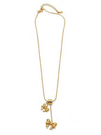 Elegant Double Bow Drop Necklace