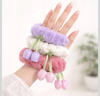 Tulip And Pom Pom Scrunchies