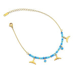 Blue Beaded Anklet