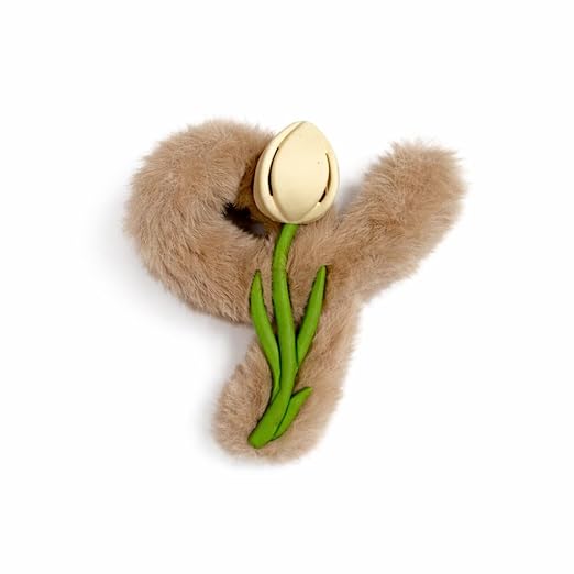 Tulip in Fur Claw Clip