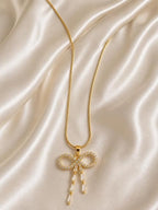 Elegant Ribbon Bow Necklace