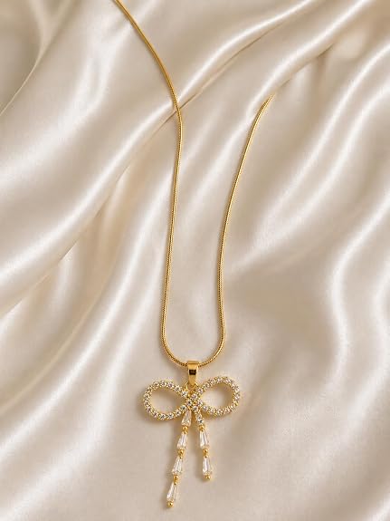 Elegant Ribbon Bow Necklace