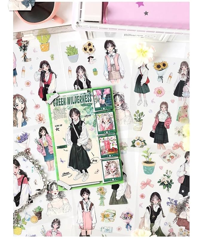 Aesthetic Outfit & Character Stickers (20pcs)