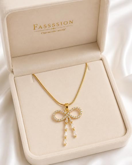 Elegant Ribbon Bow Necklace