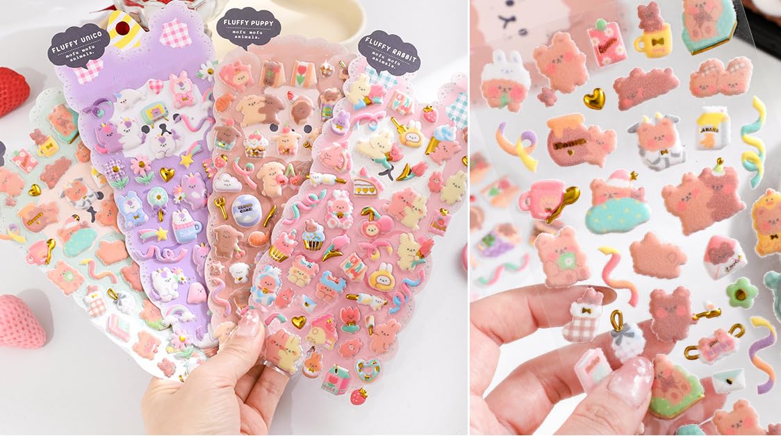3D Puff Kawaii Stickers