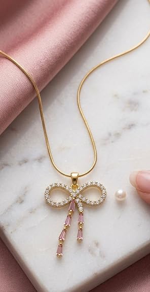 Elegant Ribbon Bow Necklace