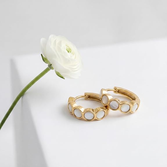 Beautiful White Stone Earrings