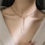Rose Gold Long Triangle Chain Pendant