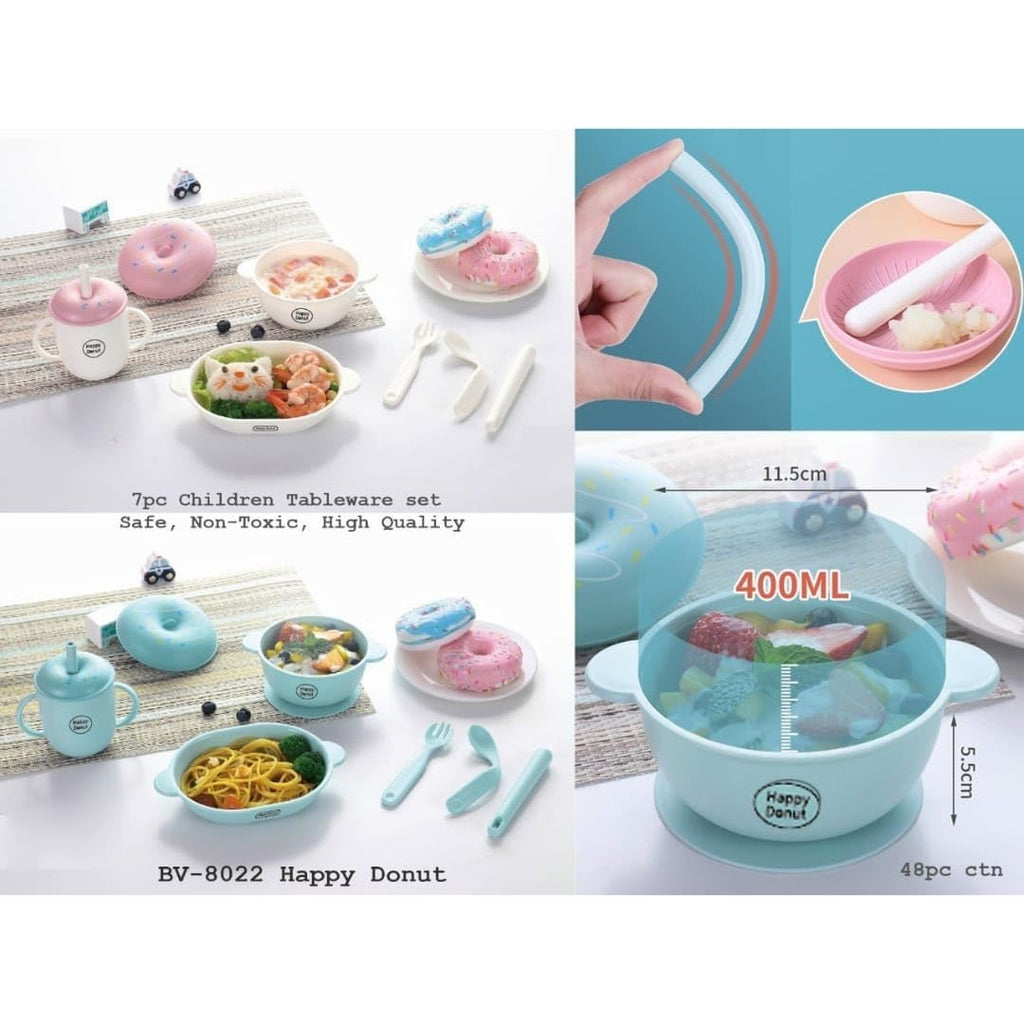 Happy Donut 7pc Children Tableware