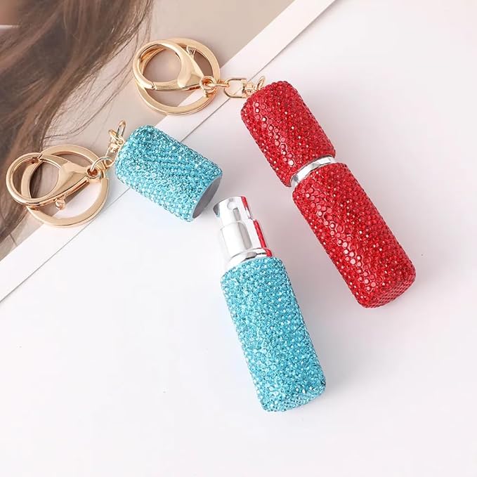 Rhinestone Mini Perfume Bottle Keychain