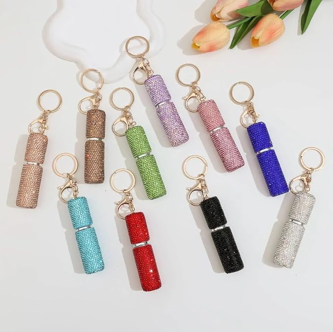 Rhinestone Mini Perfume Bottle Keychain