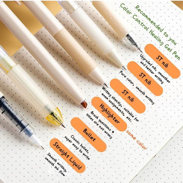 Kawaii Beige Pen & Highlighter Duo