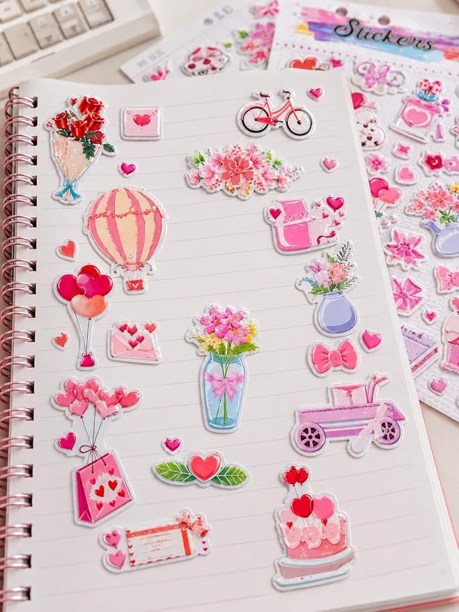 Love Theme 3D Puffy Stickers