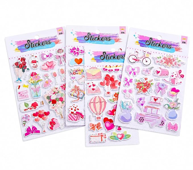 Love Theme 3D Puffy Stickers