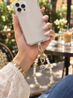 Pearl Evil Eye Phone Charm