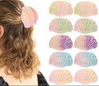 Holographic Shell Shaped Claw Clips
