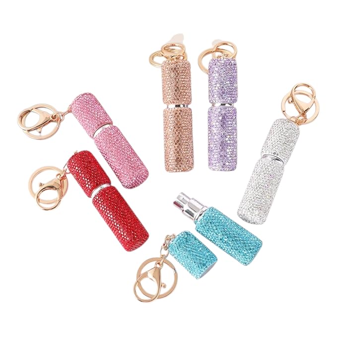 Rhinestone Mini Perfume Bottle Keychain