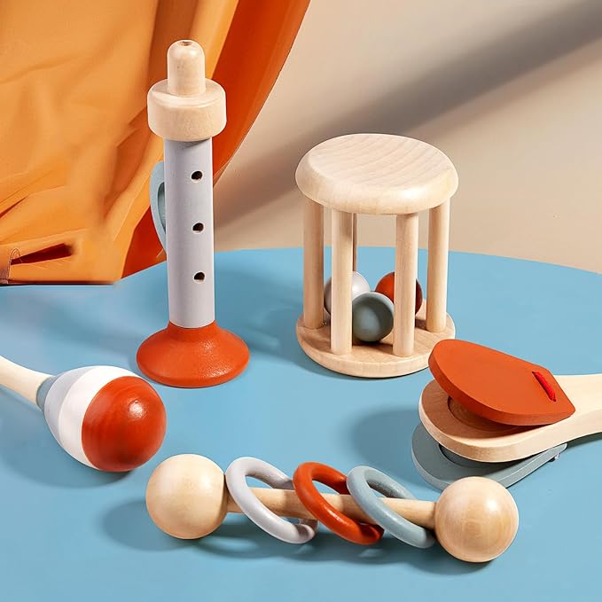 Roux & Rattle Montessori Wooden Musical Instruments Toy Set