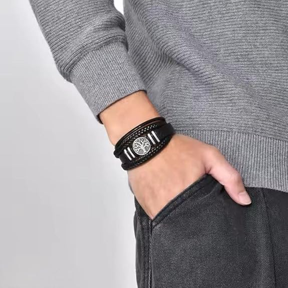 Leather Multi-Layer Bracelet For boys