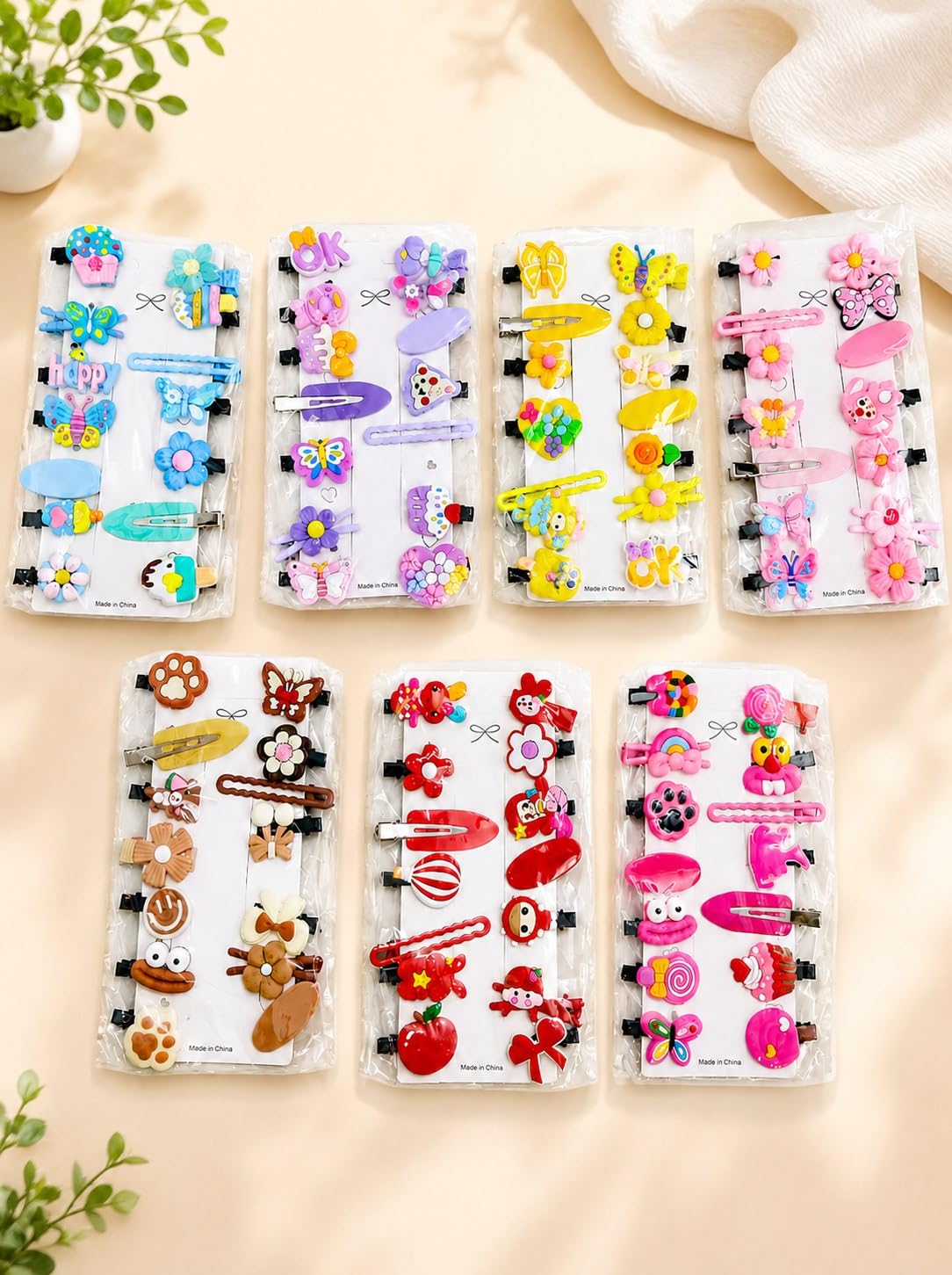 Kawaii Hair Clips – Set of 12 (Random)