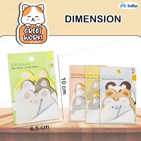 Cute Zoo Animal Sticky Notes