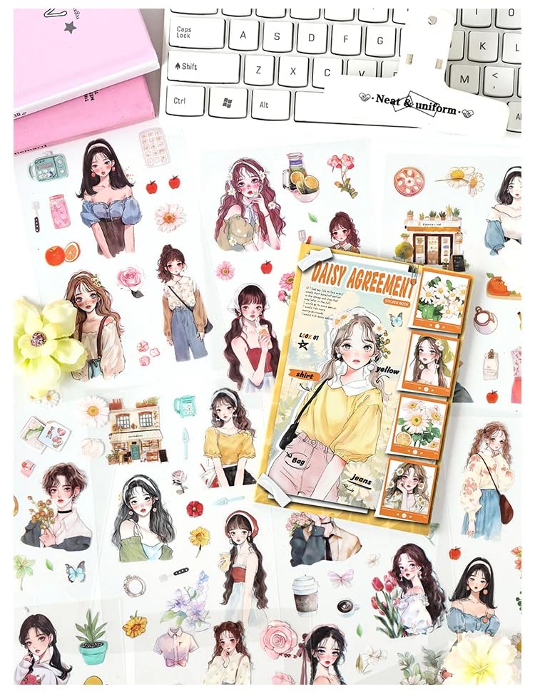 Aesthetic Outfit & Character Stickers (20pcs)