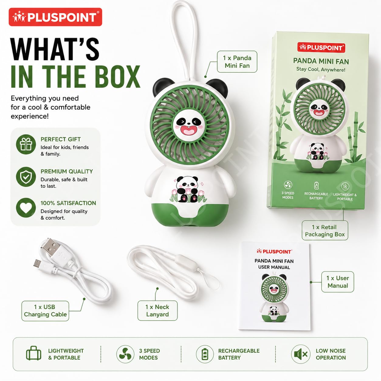 Cute Panda Mini Fan – Portable Rechargeable Fan | The Koala Store