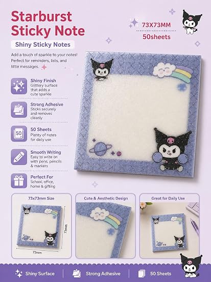 Starburst Kuromi Sticky Note