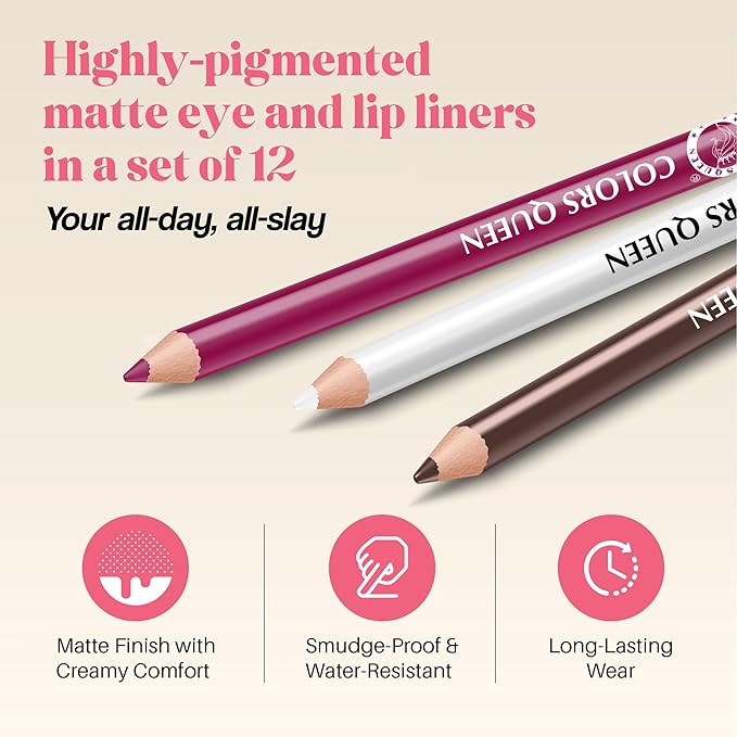 Maliao Lip and Eye Liner (Set Of 12)