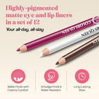 Maliao Lip and Eye Liner (Set Of 12)