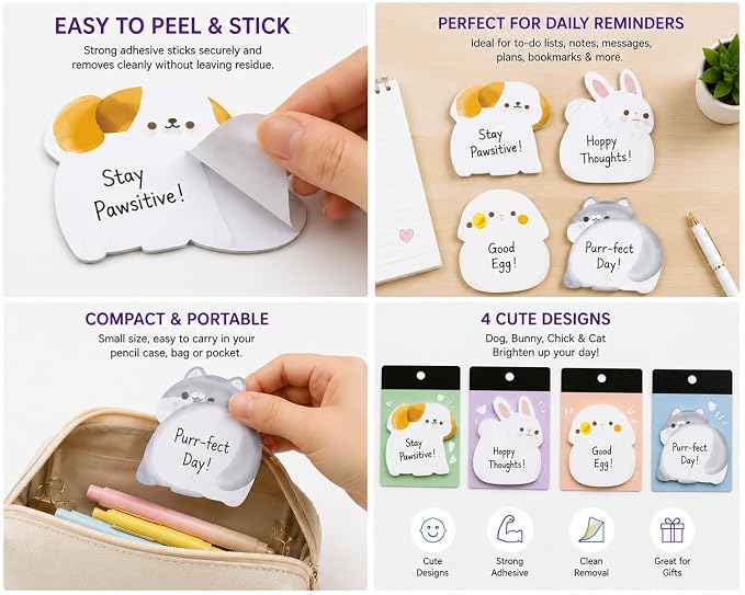 Animal Hug Sticky Note