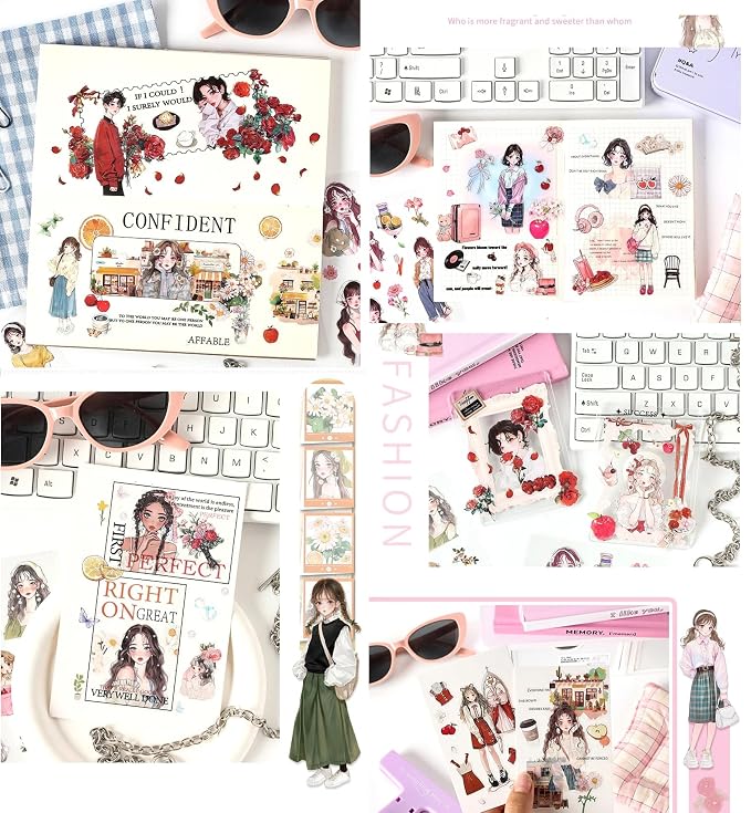 Aesthetic Outfit & Character Stickers (20pcs)