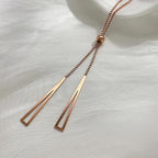 Rose Gold Long Triangle Chain Pendant