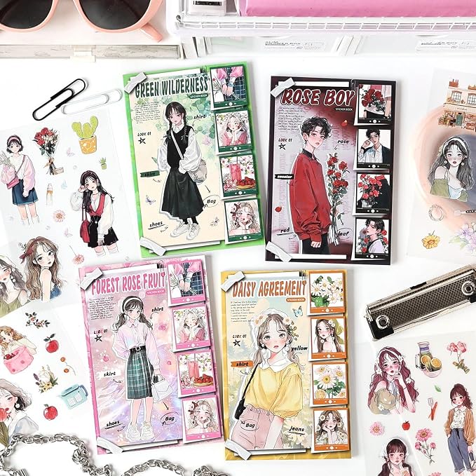 Aesthetic Outfit & Character Stickers (20pcs)