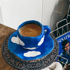 Dreamy Blue Cloud Mug And Plate