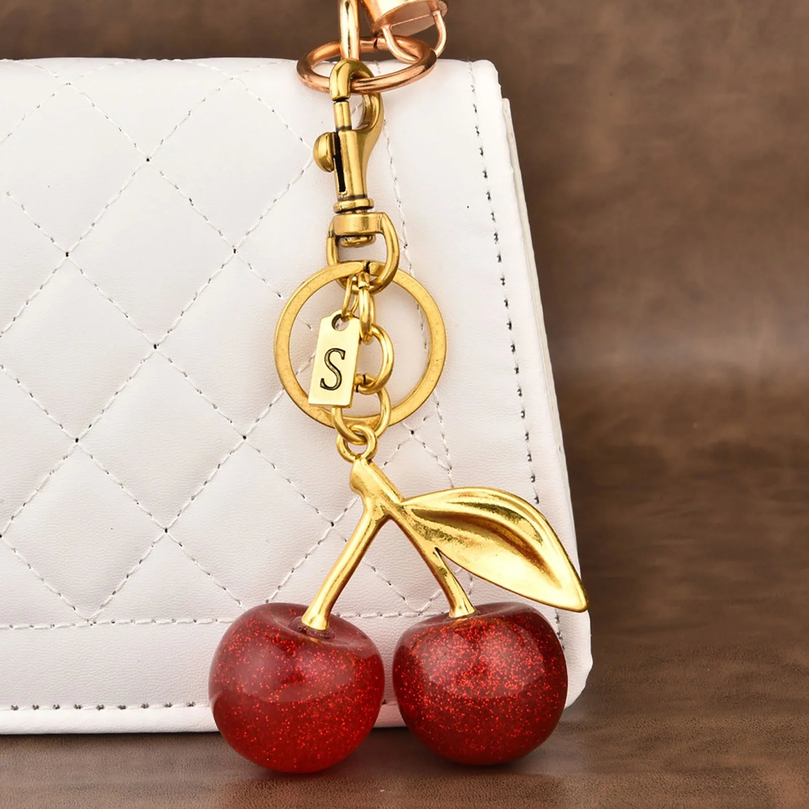 Crystal Cherry&Apple Keychains