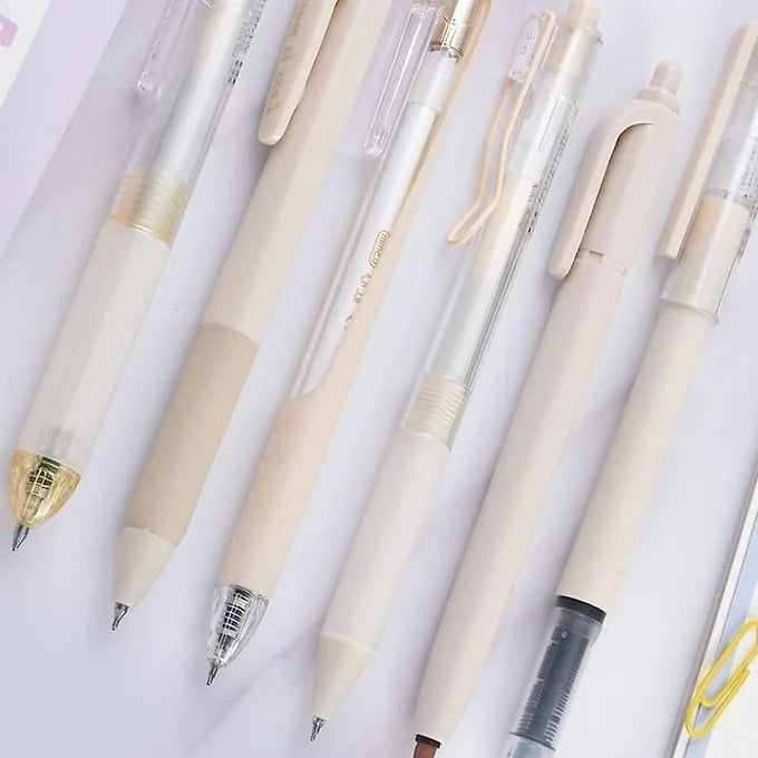 Kawaii Beige Pen & Highlighter Duo
