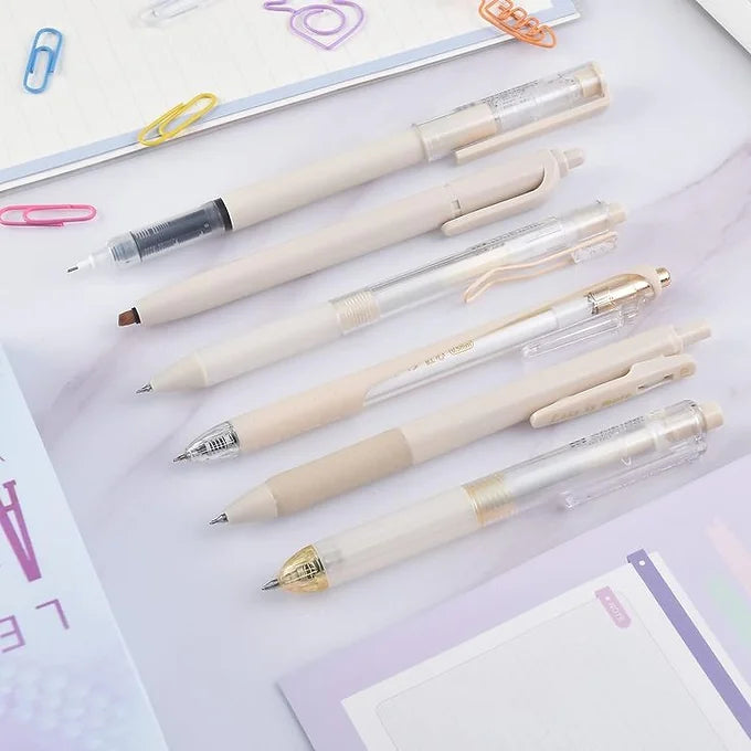 Kawaii Beige Pen & Highlighter Duo