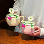 Pinterest strawberry mug with lid and spoon