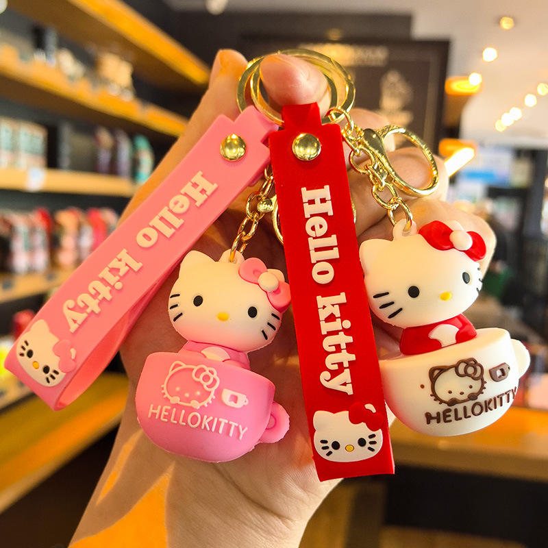 Hello Kitty in Cup Keychain