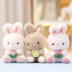 Cute Bunny With Veggie Plushie Keychain
